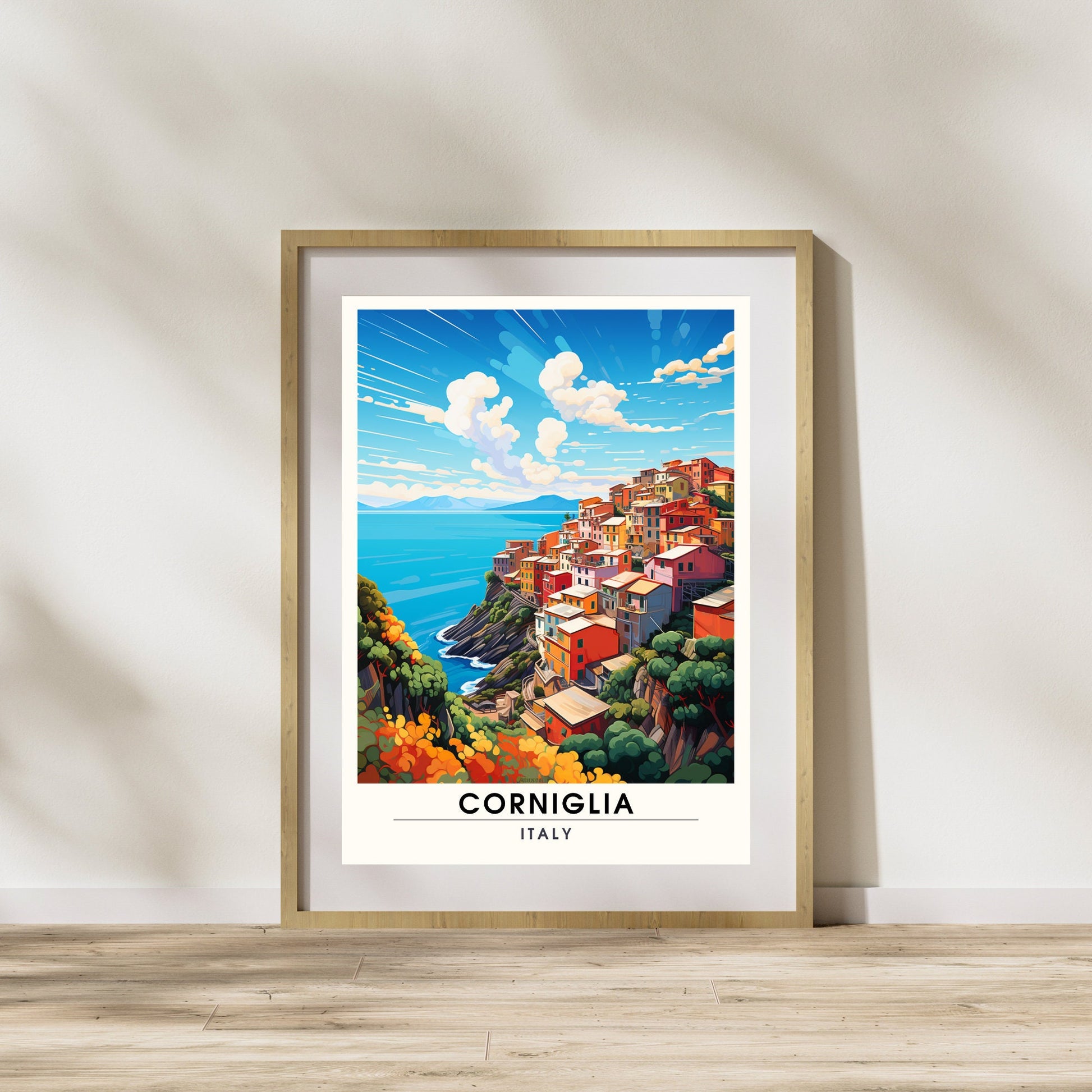 Affiche Corniglia, Italie | impression de voyage Corniglia | au cœur des Cinque Terre italiennes