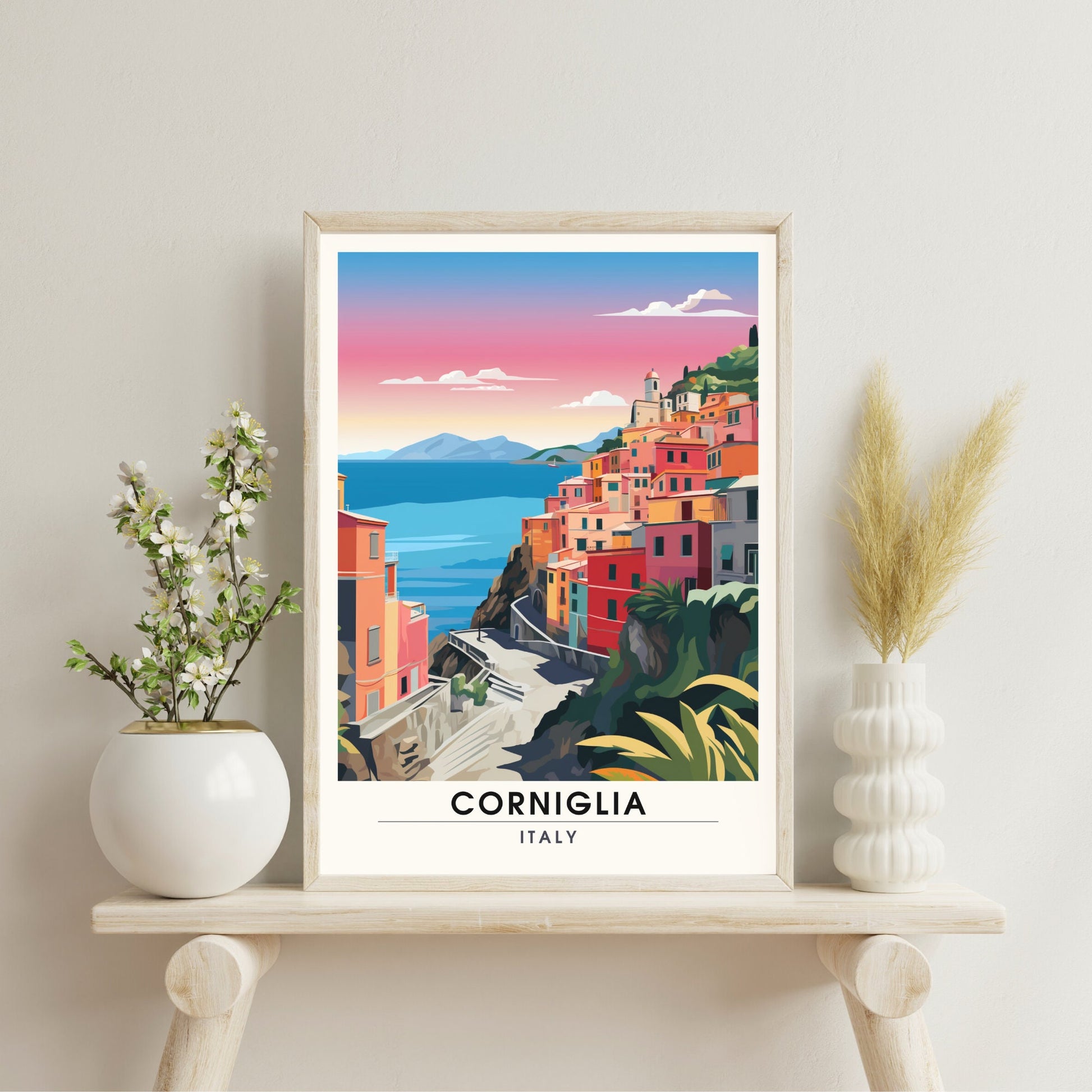 Affiche Corniglia, Italie | impression de voyage Corniglia | Impression Cinque Terre