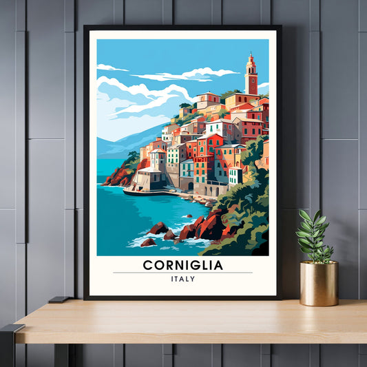 Affiche Corniglia, Italie | impression de voyage Corniglia | affiche de voyage Cinque Terre | Affiche Italie