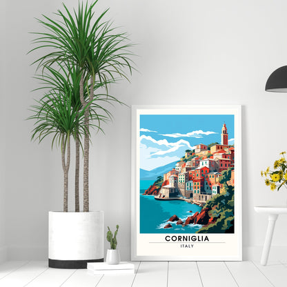 Affiche Corniglia, Italie | impression de voyage Corniglia | affiche de voyage Cinque Terre | Affiche Italie