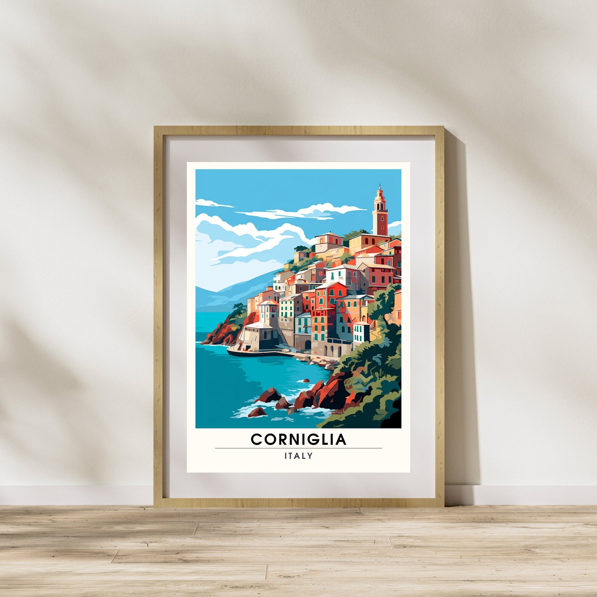 Affiche Corniglia, Italie | impression de voyage Corniglia | affiche de voyage Cinque Terre | Affiche Italie