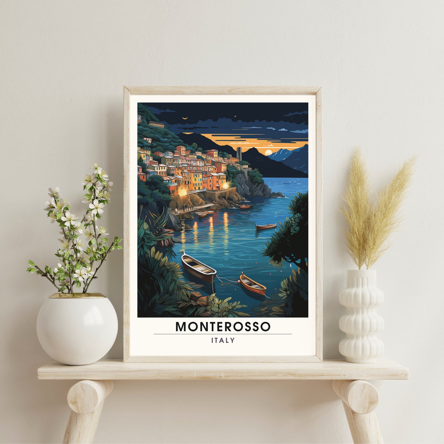 Affiche Monterosso, Italie | impression de voyage Monterosso al Mare | affiche de voyage Cinque Terre | affiche Italie