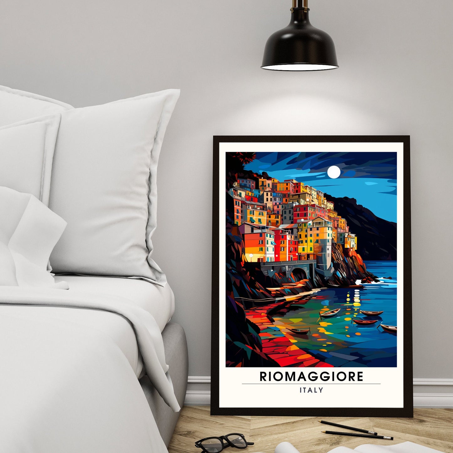 Affiche Riomaggiore Italie | impression de voyage Riomaggiore | affiche de voyage Cinque Terre | affiche Italie