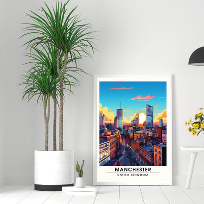 Affiche Manchester | impression de voyage Manchester | affiche de voyage Manchester | Affiche Grande Bretagne