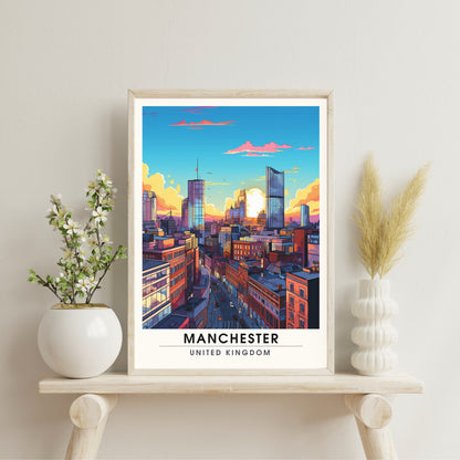 Affiche Manchester | impression de voyage Manchester | affiche de voyage Manchester | Affiche Grande Bretagne