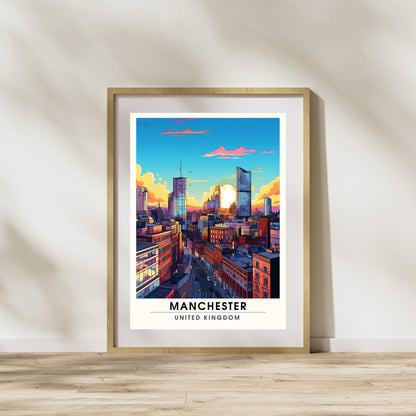 Affiche Manchester | impression de voyage Manchester | affiche de voyage Manchester | Affiche Grande Bretagne