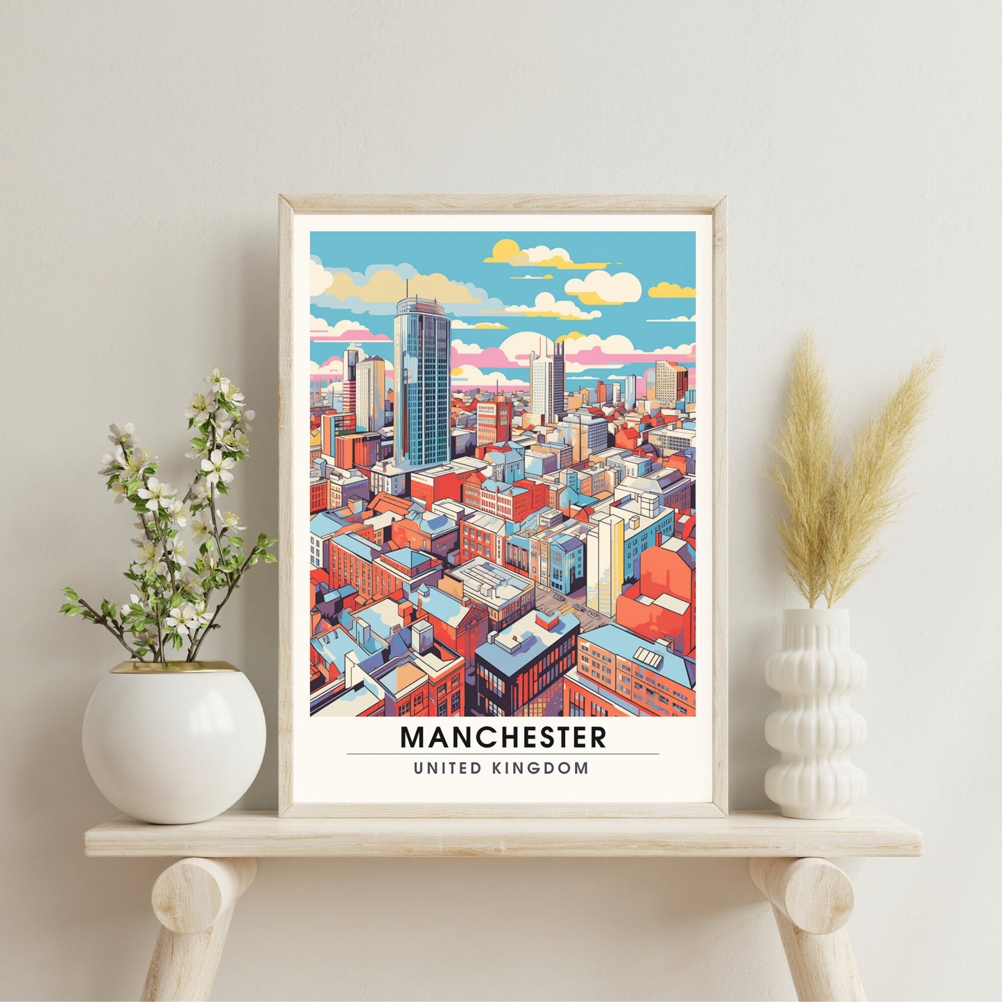 Affiche Manchester | impression de voyage Manchester | affiche de voyage Manchester | Affiche Grande Bretagne