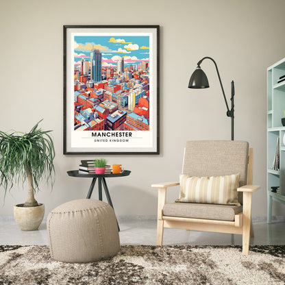 Affiche Manchester | impression de voyage Manchester | affiche de voyage Manchester | Affiche Grande Bretagne