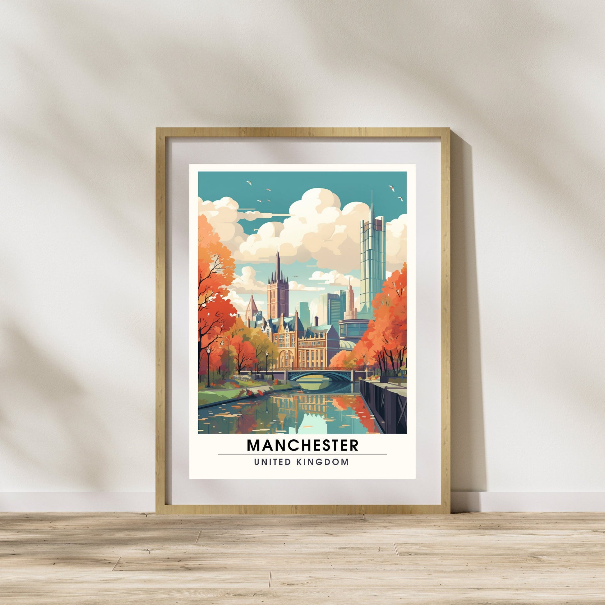 Affiche Manchester | impression de voyage Manchester | affiche de voyage Manchester | Affiche Grande Bretagne