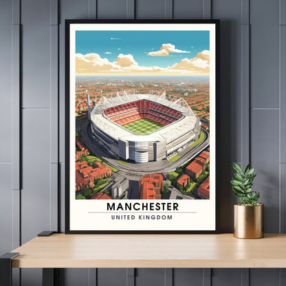 Affiche Manchester | impression de voyage Manchester | affiche de voyage Manchester | Affiche Old Trafford