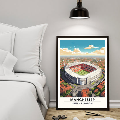 Affiche Manchester | impression de voyage Manchester | affiche de voyage Manchester | Affiche Old Trafford