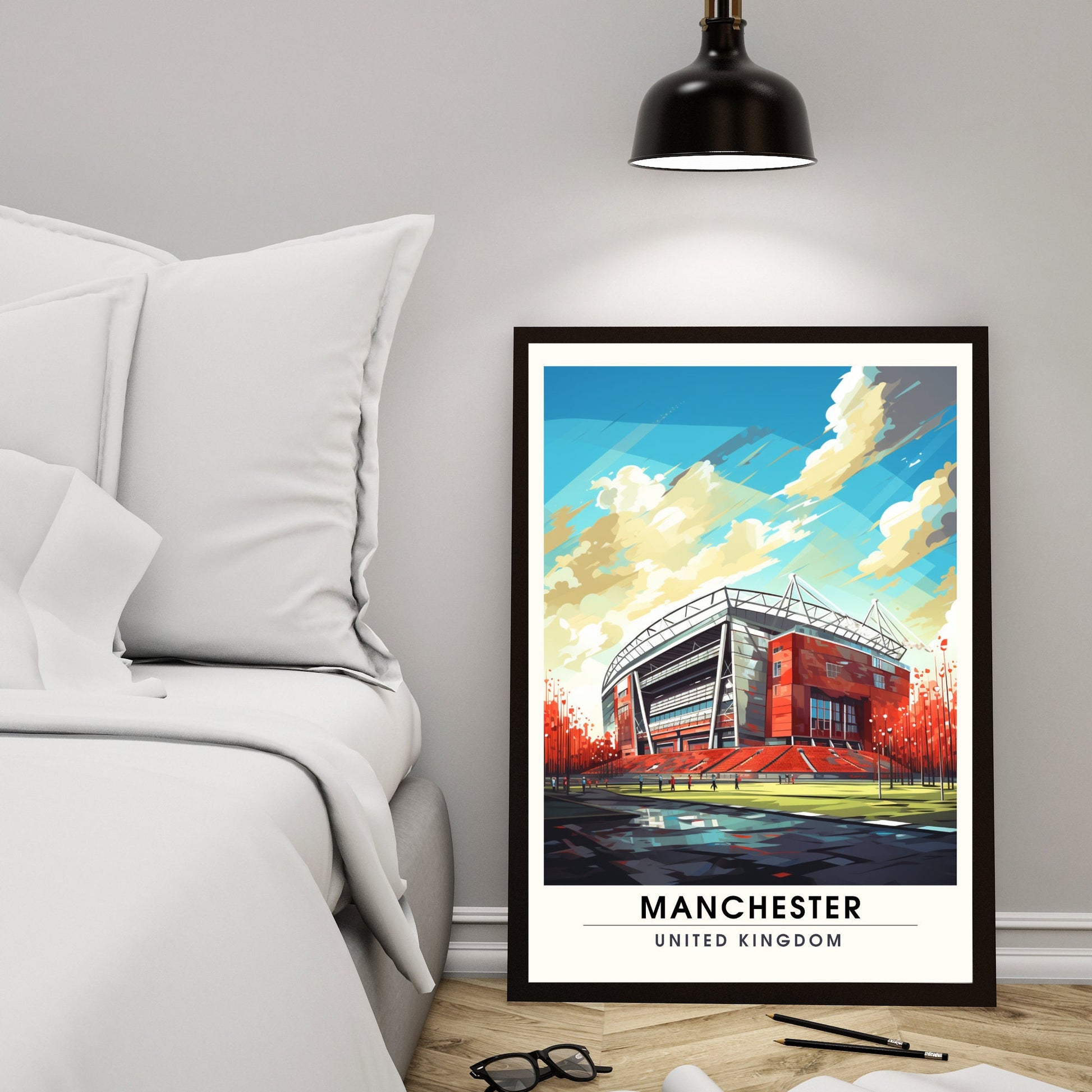 Affiche Manchester | impression de voyage Manchester | affiche de voyage Manchester | Affiche Old Trafford