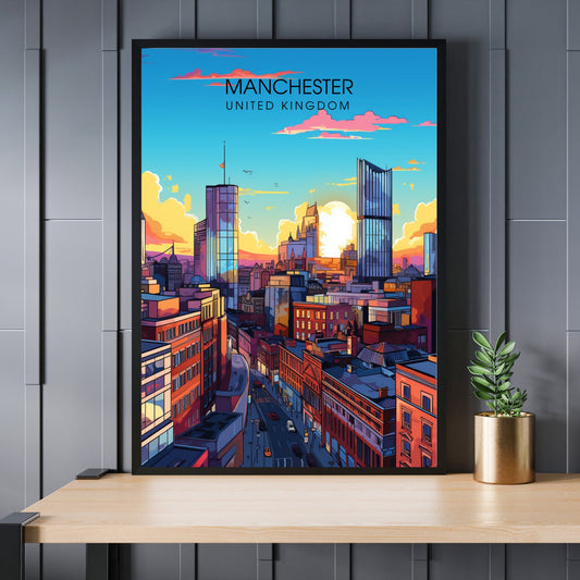 Affiche Manchester | impression de voyage Manchester | affiche de voyage Manchester | Affiche Grande Bretagne