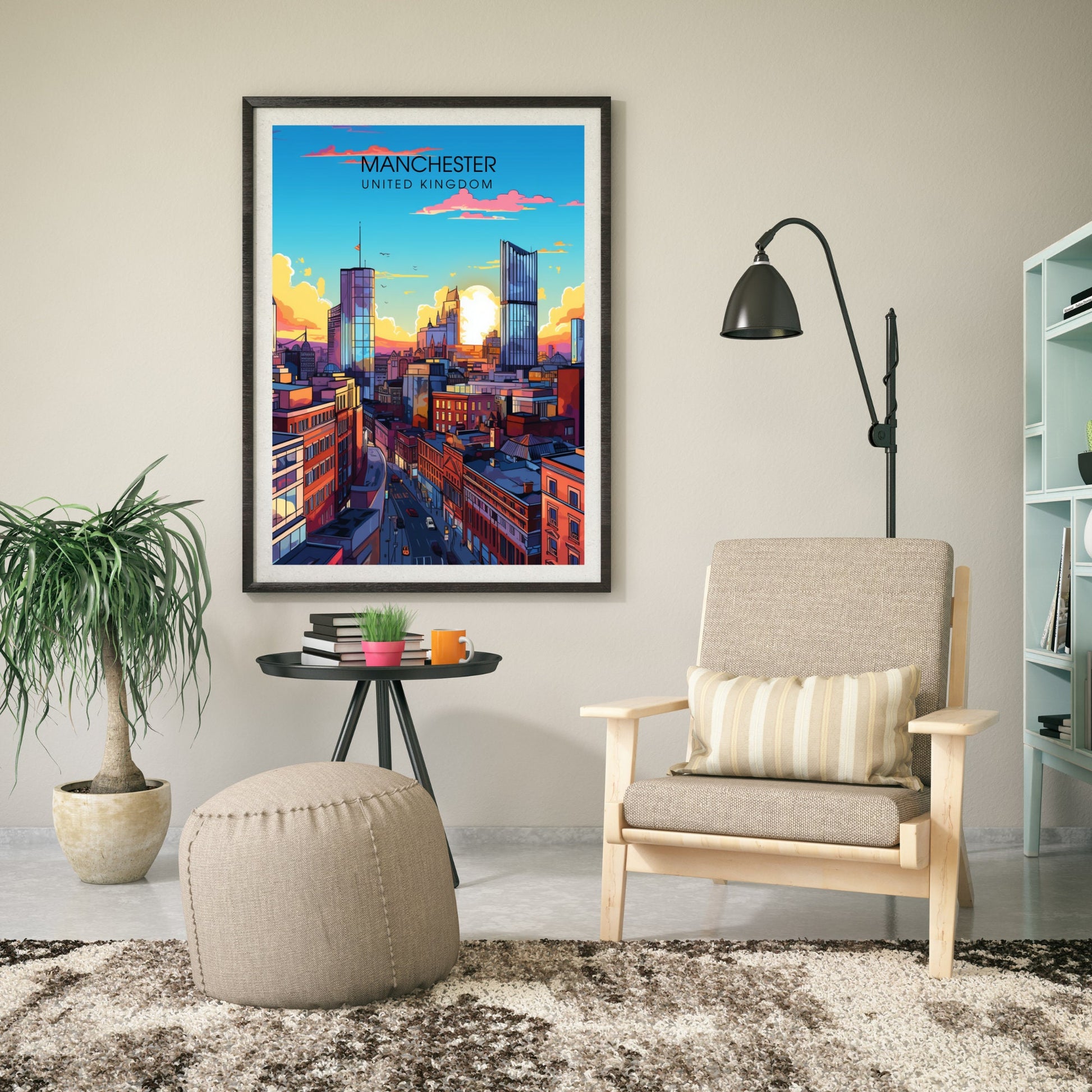 Affiche Manchester | impression de voyage Manchester | affiche de voyage Manchester | Affiche Grande Bretagne