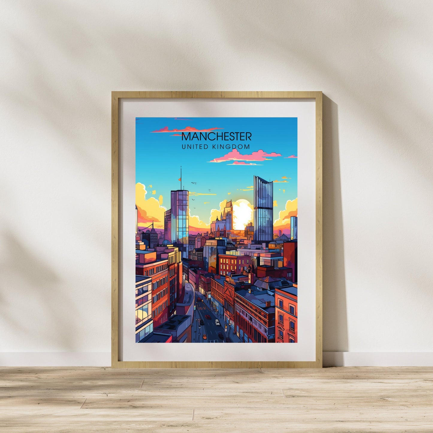 Affiche Manchester | impression de voyage Manchester | affiche de voyage Manchester | Affiche Grande Bretagne