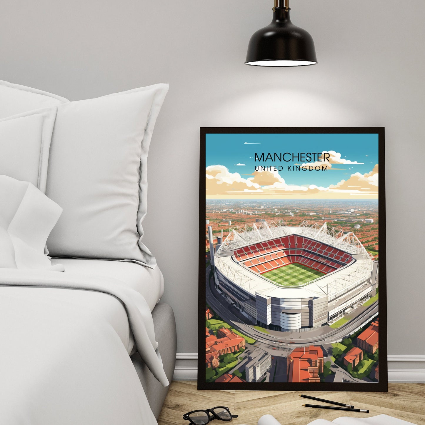 Affiche Manchester | impression de voyage Manchester | affiche de voyage Manchester | Affiche Old Trafford