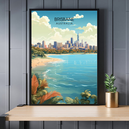 Affiche Brisbane | impression de voyage Brisbane | Impression Brisbane | Affiche Australie | Affiche de voyage