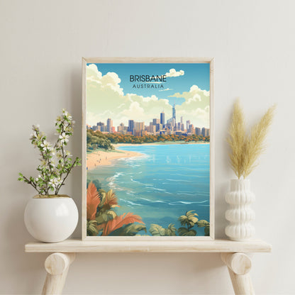 Affiche Brisbane | impression de voyage Brisbane | Impression Brisbane | Affiche Australie | Affiche de voyage