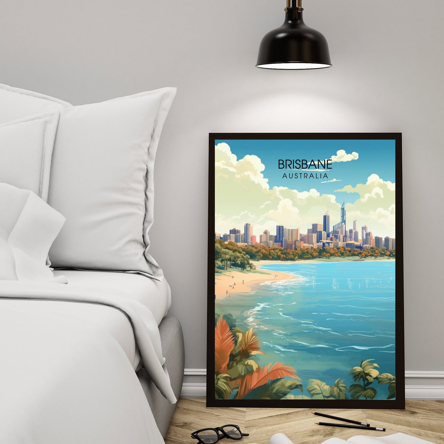 Affiche Brisbane | impression de voyage Brisbane | Impression Brisbane | Affiche Australie | Affiche de voyage