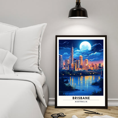 Affiche Brisbane | impression de voyage Brisbane | Impression Brisbane | Affiche Australie | Affiche de voyage