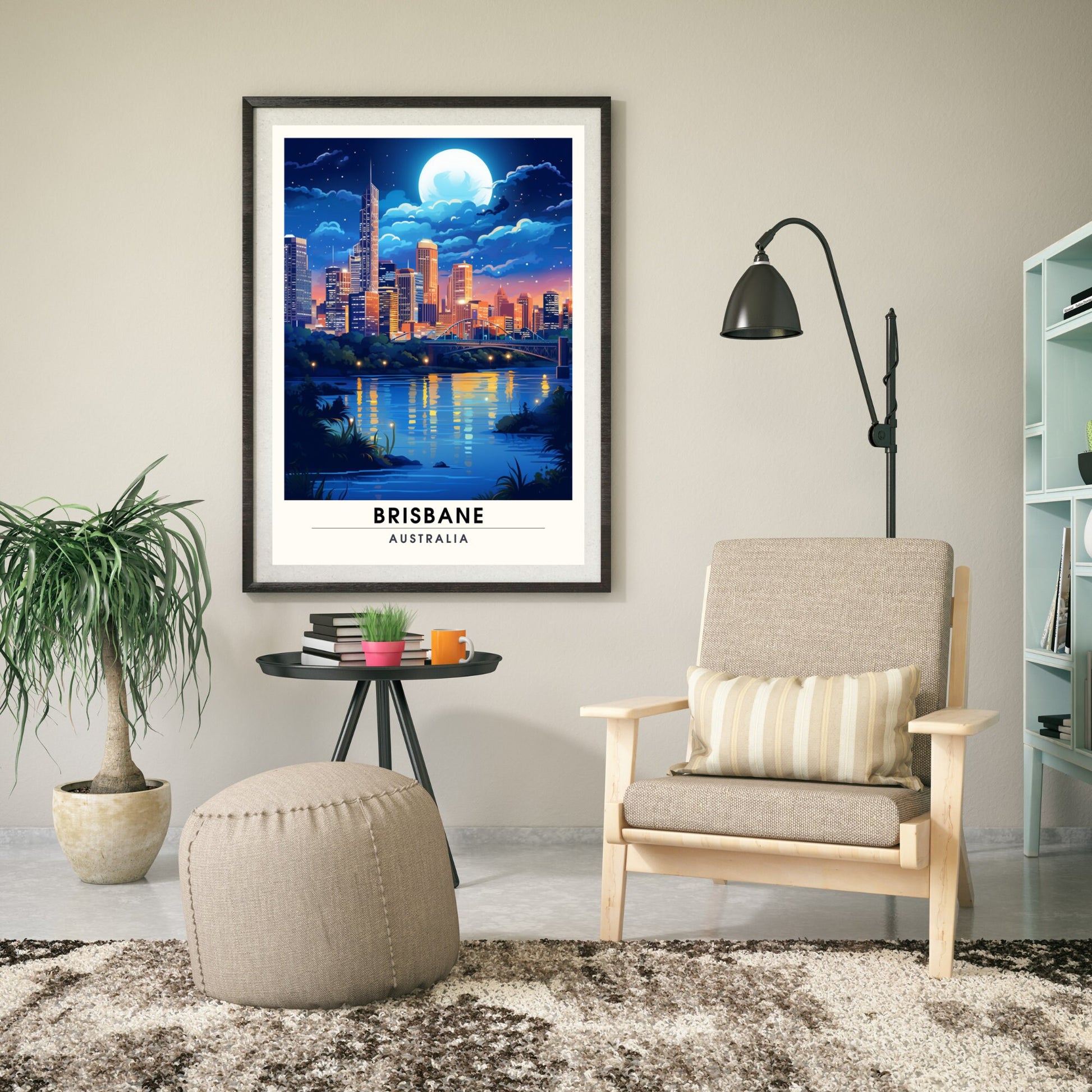 Affiche Brisbane | impression de voyage Brisbane | Impression Brisbane | Affiche Australie | Affiche de voyage