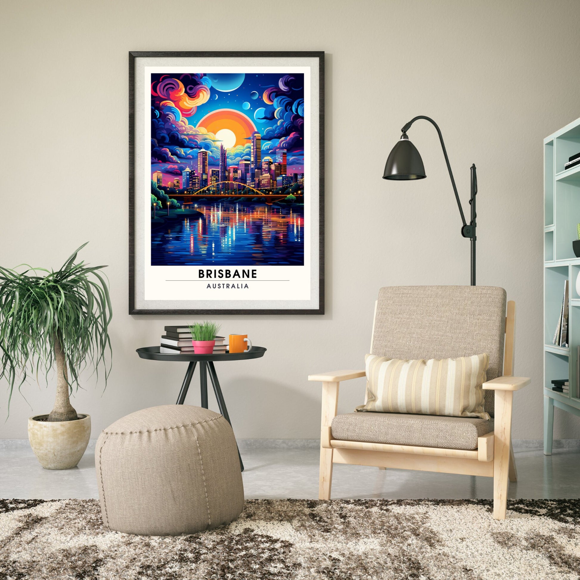 Affiche Brisbane | impression de voyage Brisbane | Impression Brisbane | Affiche Australie | Affiche de voyage