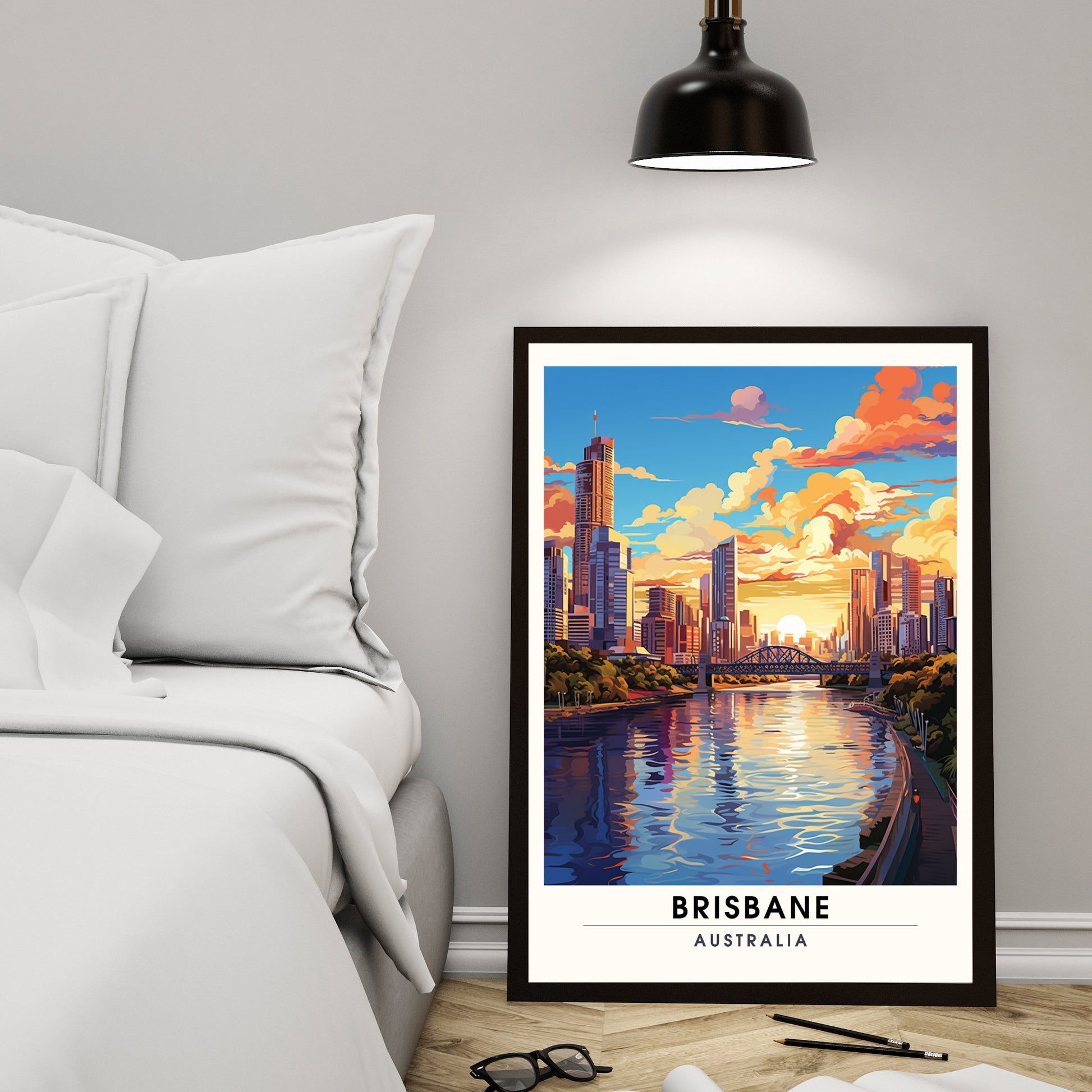 Affiche Brisbane | impression de voyage Brisbane | Impression Brisbane | Affiche Australie | Affiche de voyage