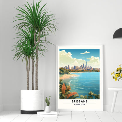 Affiche Brisbane | impression de voyage Brisbane | Impression Brisbane | Affiche Australie | Affiche de voyage