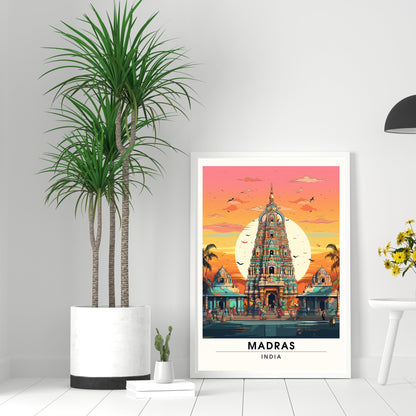 Affiche Madras | impression de voyage Madras | Impression Madras | Affiche Inde | Madras (Chennai)