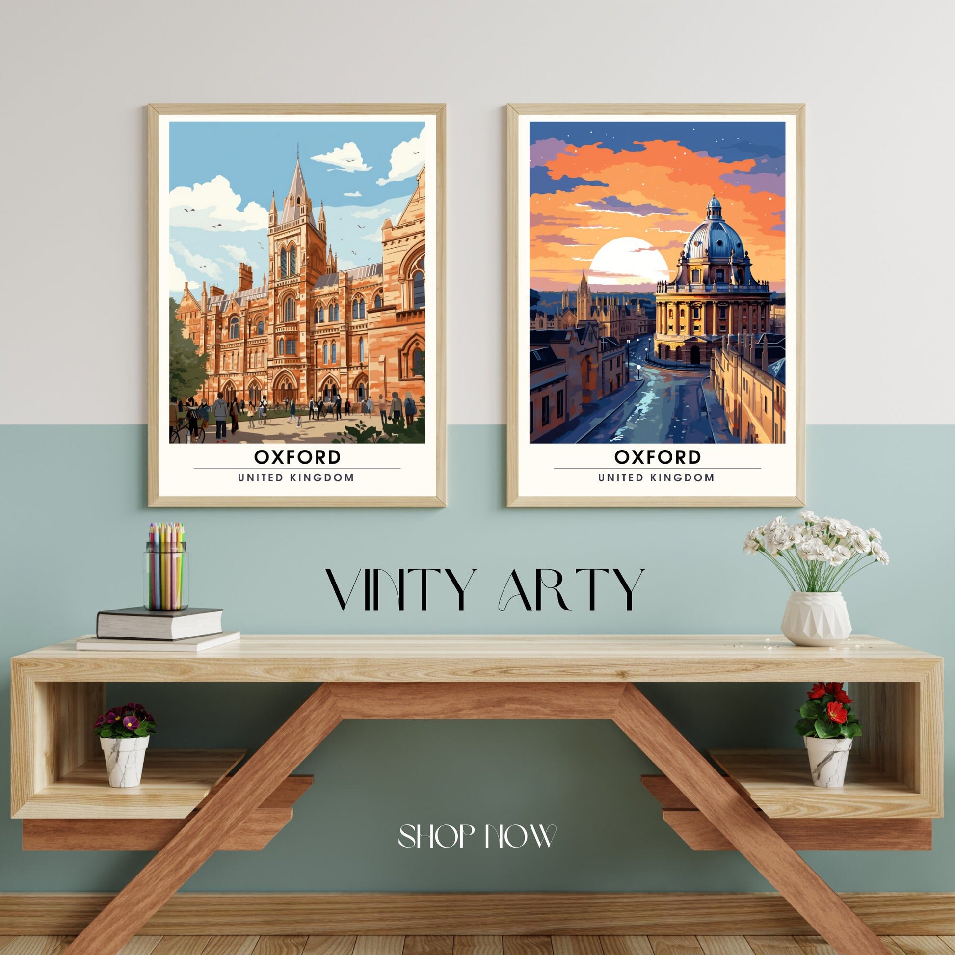 Affiche Oxford | impression de voyage Oxford | Impression Oxford | Affiche Royaume-Uni