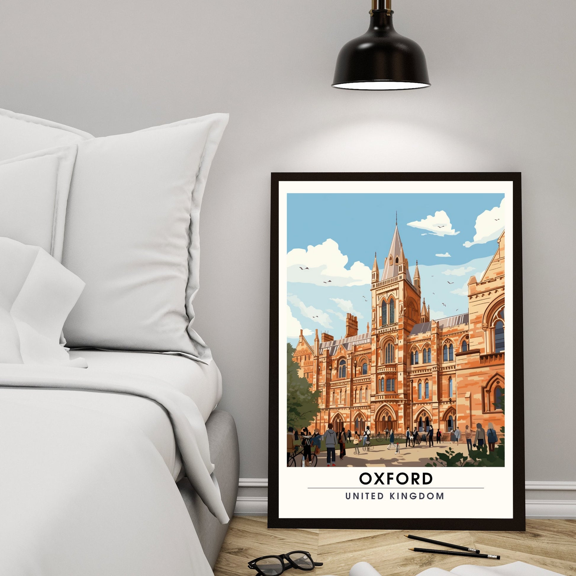 Affiche Oxford | impression de voyage Oxford | Impression Oxford | Affiche Royaume-Uni