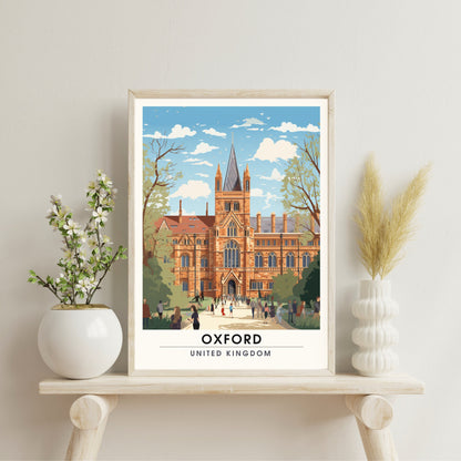 Affiche Oxford | impression de voyage Oxford | Impression Oxford | Affiche Royaume-Uni