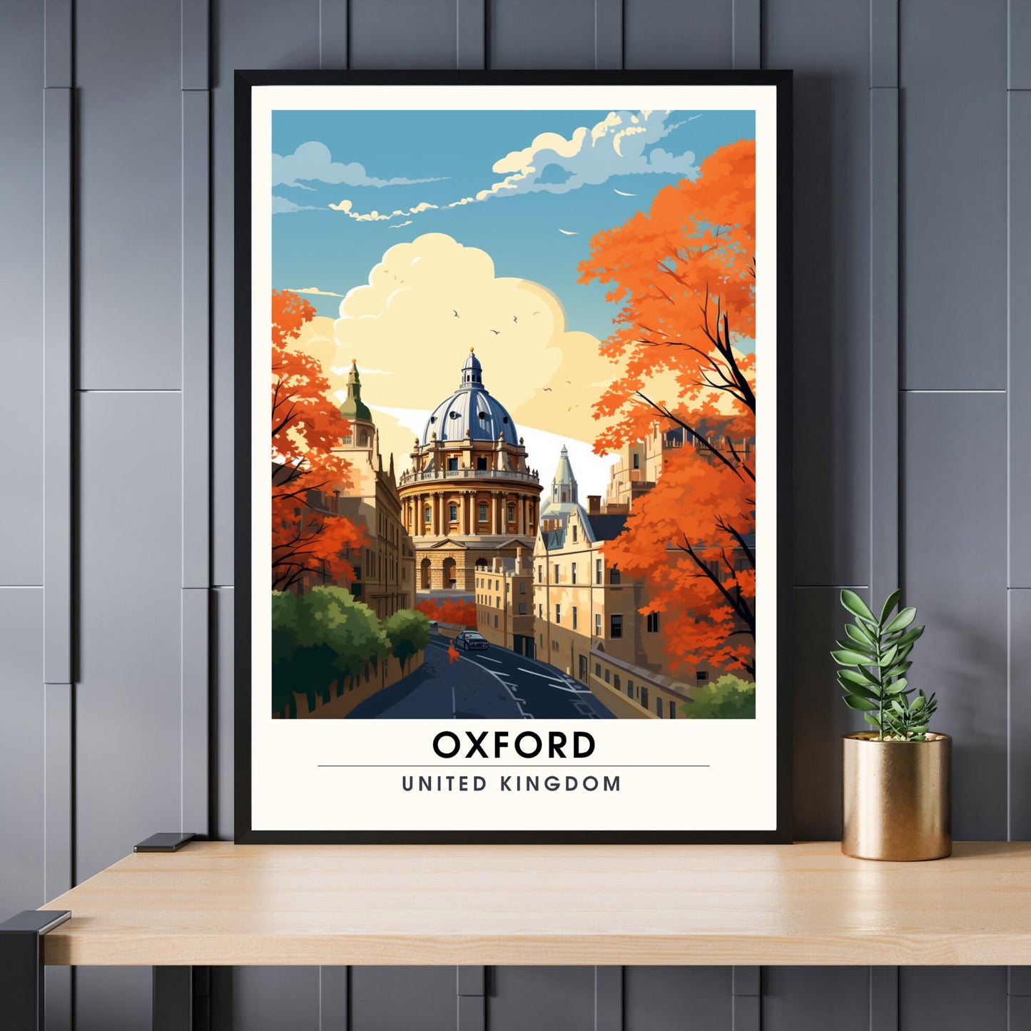 Affiche Oxford | impression de voyage Oxford | Impression Oxford | Affiche Royaume-Uni