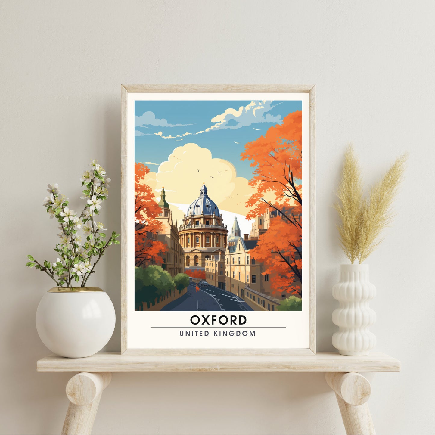 Affiche Oxford | impression de voyage Oxford | Impression Oxford | Affiche Royaume-Uni