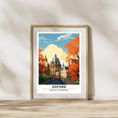 Affiche Oxford | impression de voyage Oxford | Impression Oxford | Affiche Royaume-Uni