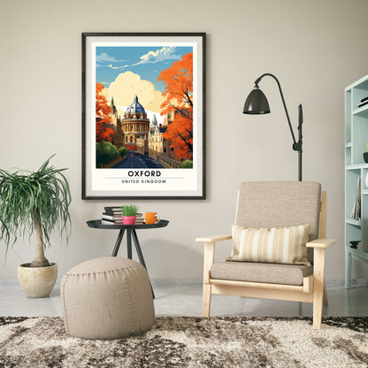 Affiche Oxford | impression de voyage Oxford | Impression Oxford | Affiche Royaume-Uni