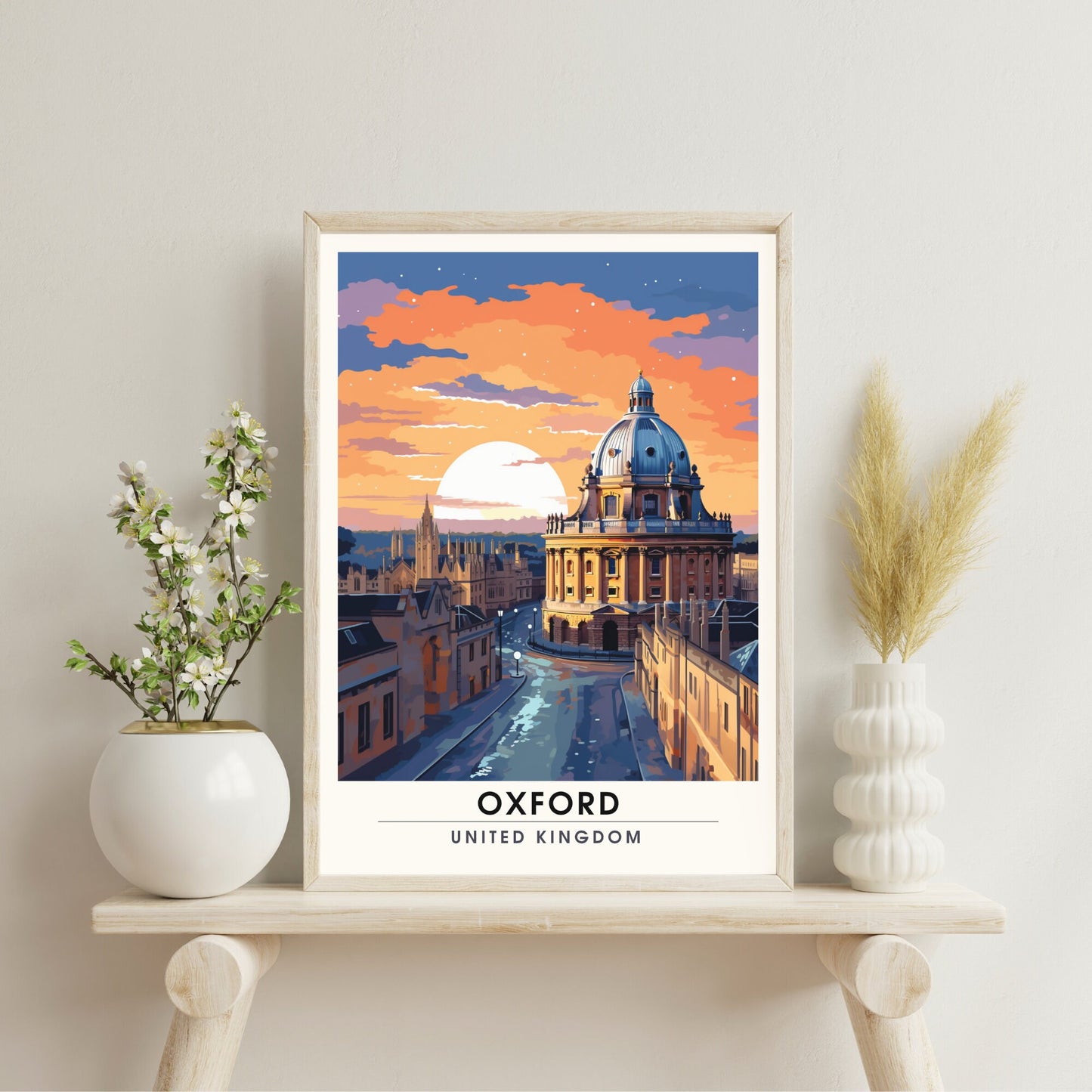 Affiche Oxford | impression de voyage Oxford | Impression Oxford | Affiche Royaume-Uni