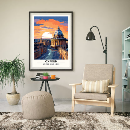 Affiche Oxford | impression de voyage Oxford | Impression Oxford | Affiche Royaume-Uni