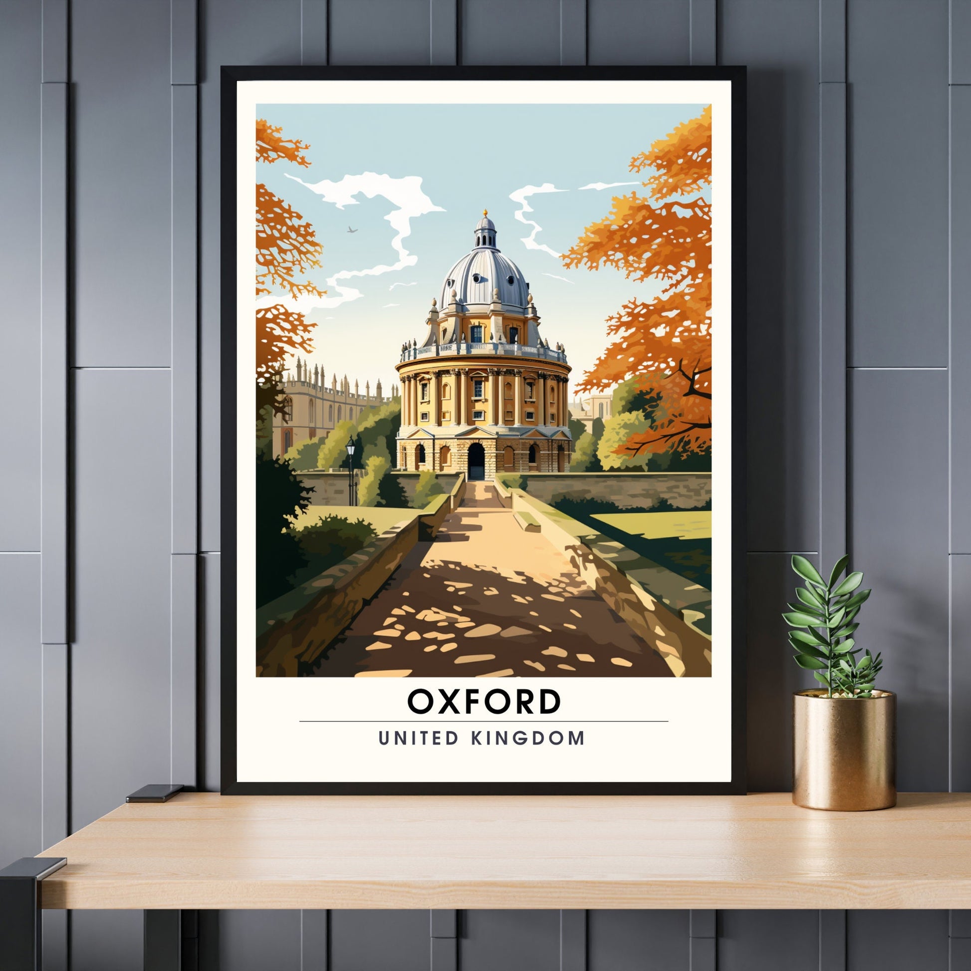 Affiche Oxford | impression de voyage Oxford | Impression Oxford | Affiche Royaume-Uni