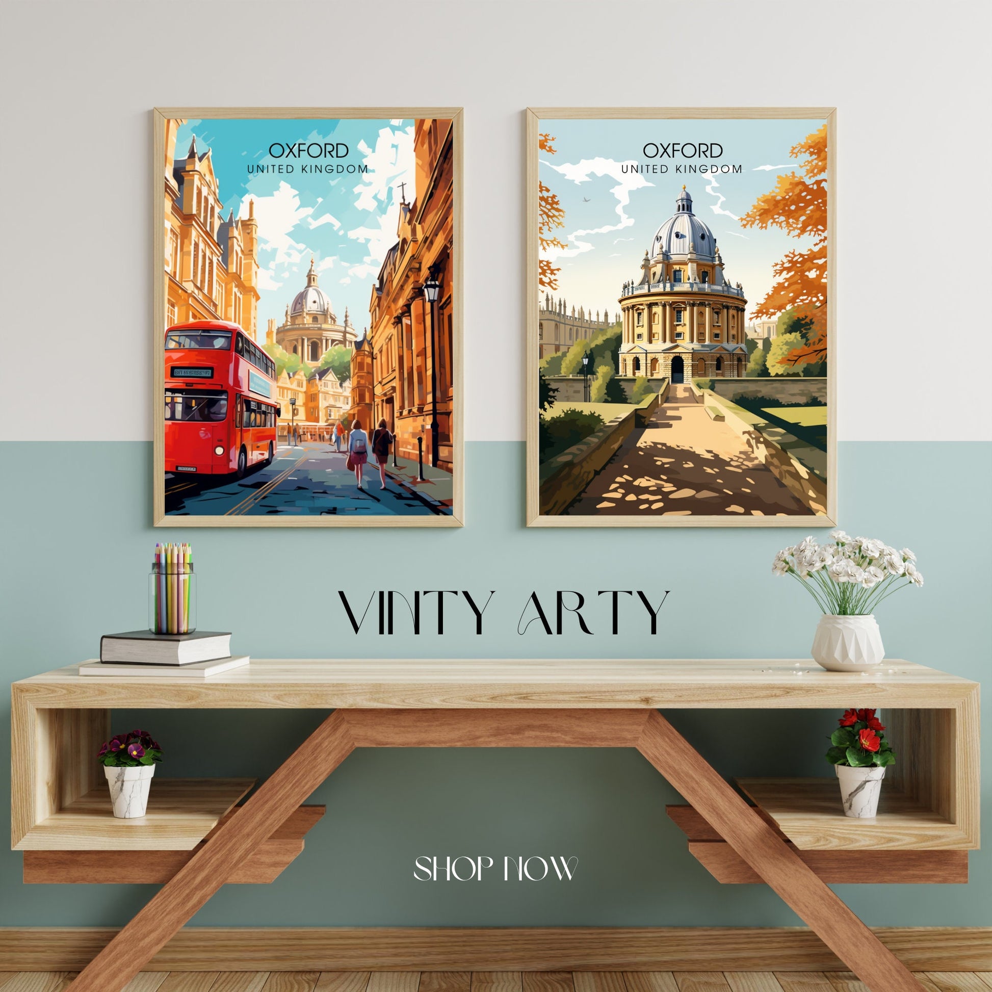 Affiche Oxford | impression de voyage Oxford | Impression Oxford | Affiche Royaume-Uni