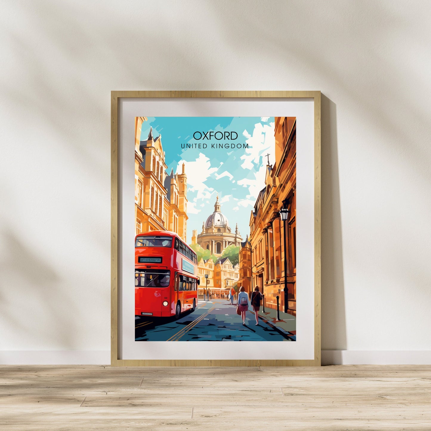 Affiche Oxford | impression de voyage Oxford | Impression Oxford | Affiche Royaume-Uni