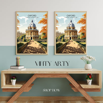 Affiche Oxford | impression de voyage Oxford | Impression Oxford | Affiche Royaume-Uni