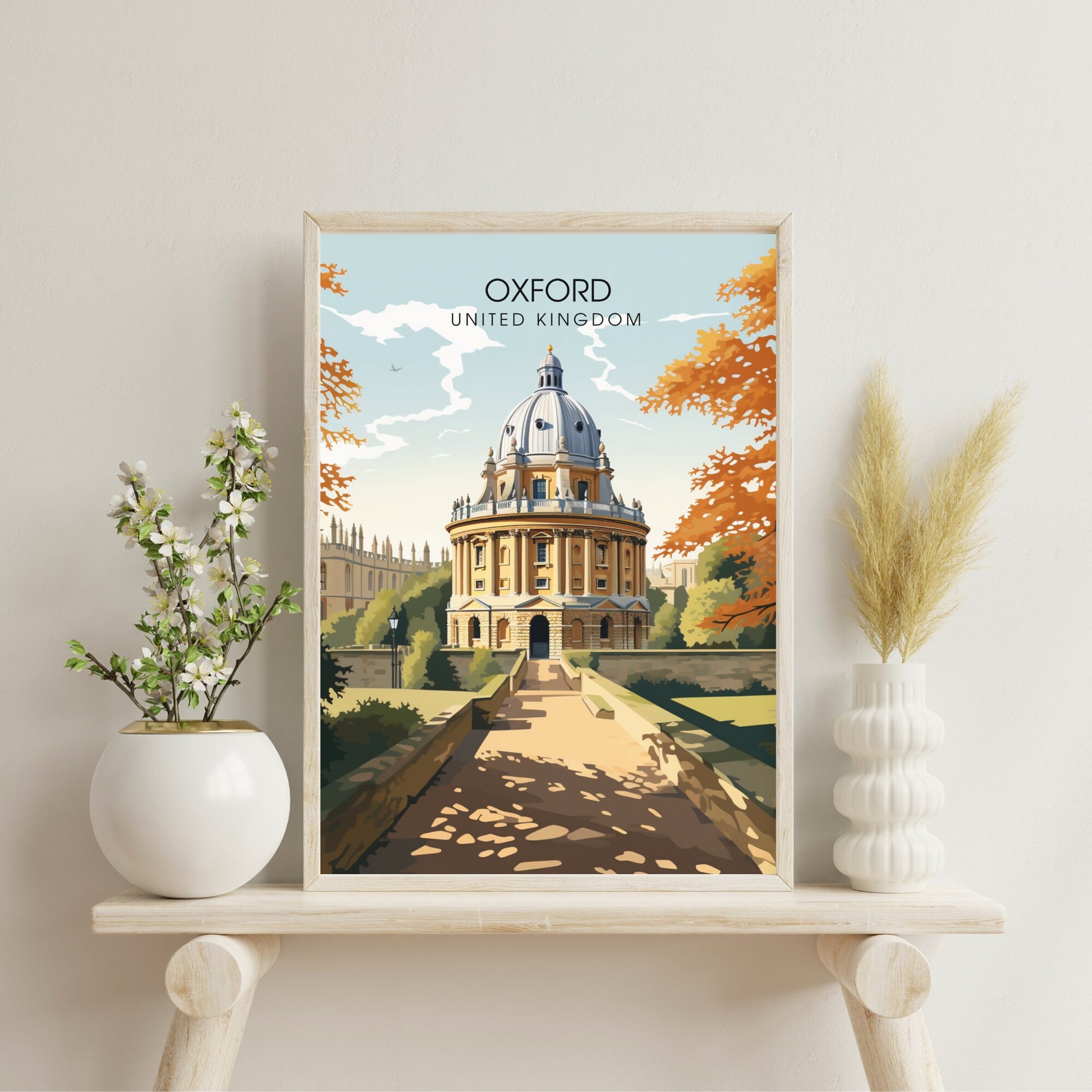 Affiche Oxford | impression de voyage Oxford | Impression Oxford | Affiche Royaume-Uni