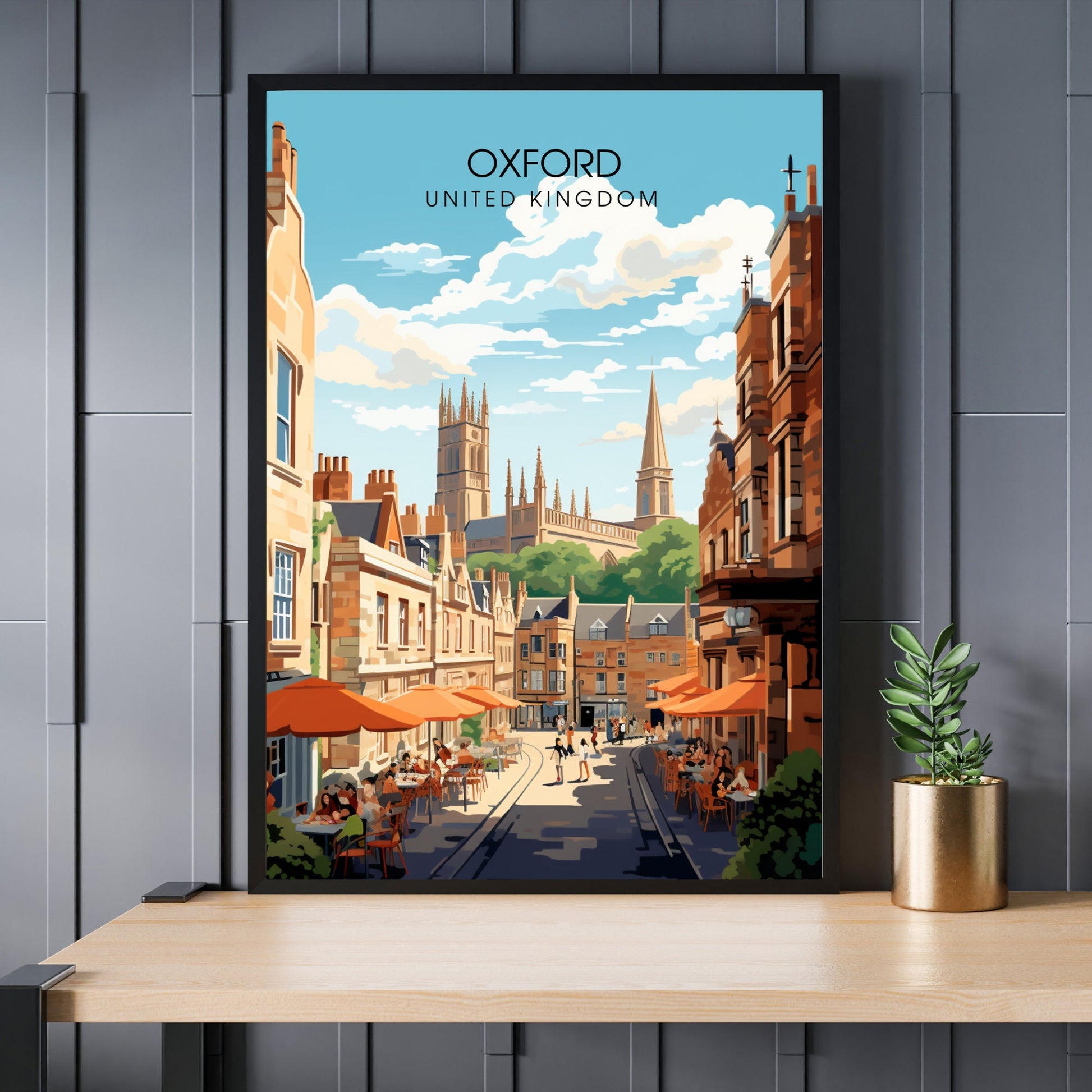 Affiche Oxford | impression de voyage Oxford | Impression Oxford | Affiche Royaume-Uni