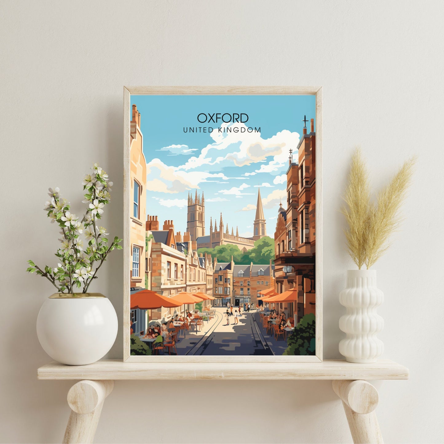 Affiche Oxford | impression de voyage Oxford | Impression Oxford | Affiche Royaume-Uni