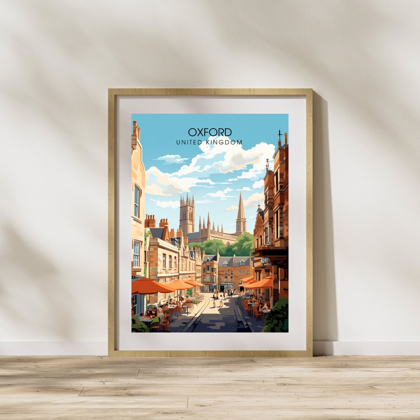 Affiche Oxford | impression de voyage Oxford | Impression Oxford | Affiche Royaume-Uni