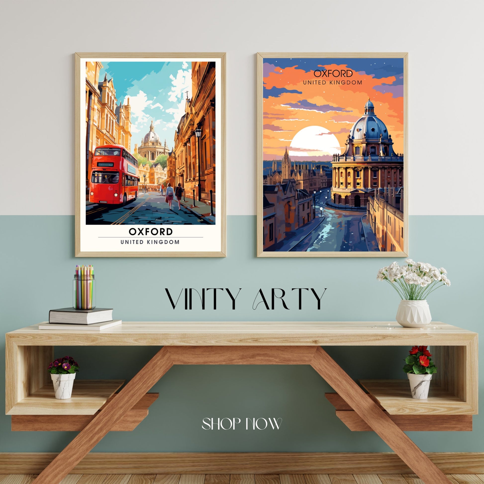 Affiche Oxford | impression de voyage Oxford | Impression Oxford | Affiche Royaume-Uni