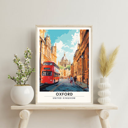 Affiche Oxford | impression de voyage Oxford | Impression Oxford | Affiche Royaume-Uni