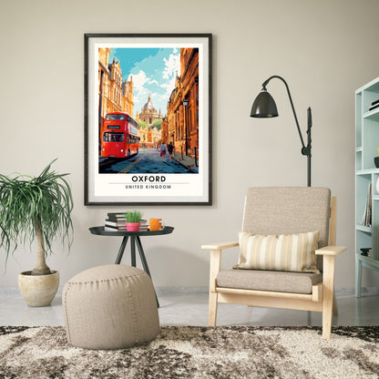 Affiche Oxford | impression de voyage Oxford | Impression Oxford | Affiche Royaume-Uni