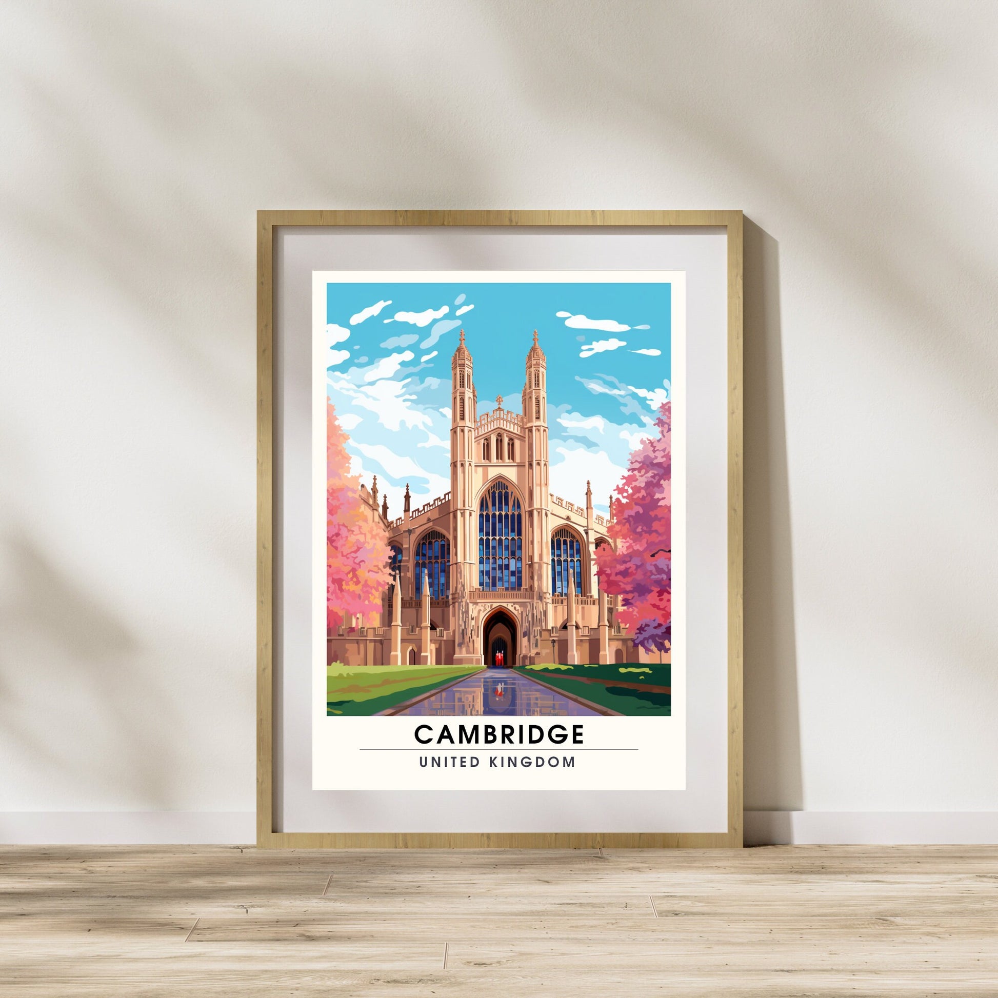 Affiche Cambridge | impression de voyage Cambridge | Impression Cambridge | Université de Cambridge